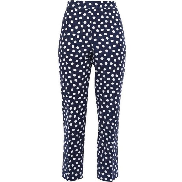 SOLD ON EBAY Kate Spade Cloud Dot Jacquard Pant in French Navy/Fresh White size0 - Picture 1 of 6